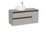 A851505547 UNIK  GAP 2 CAJONES  y 1 PUERTA GRIS MATE PARA LAVABO SOBREENCIMERA DESPLAZADO A LA IZQUIERDA MEDIDA 1100X460