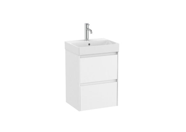 Imagen de UNIK COMPACTO, MUEBLE Y LAVABO FONDO REDUCIDO MODELO ONA  ACABADO BLANCO MATE  Y MEDIDA 450X360